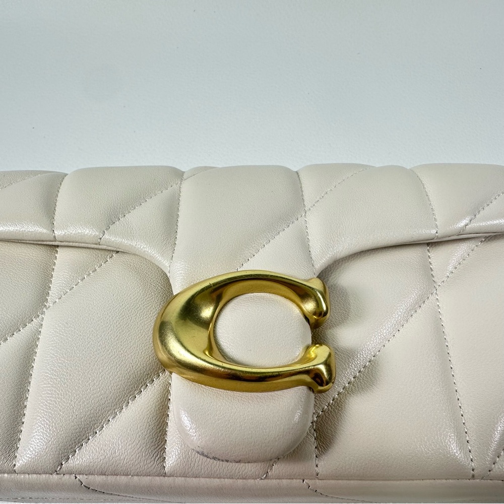 NEW COACH TABBY CROSSBODY WRISTLET LEATHER WOMENS BAG CHALK/WHITE - Picture 10 of 14